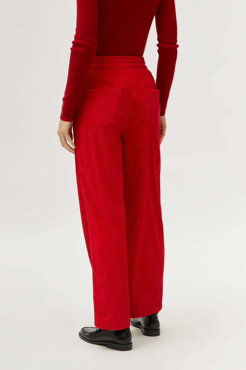 Red &quot;Corduroy&quot; knit pant