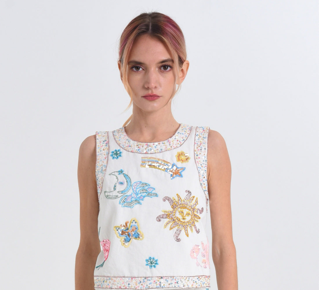 Celestial Beaded Top