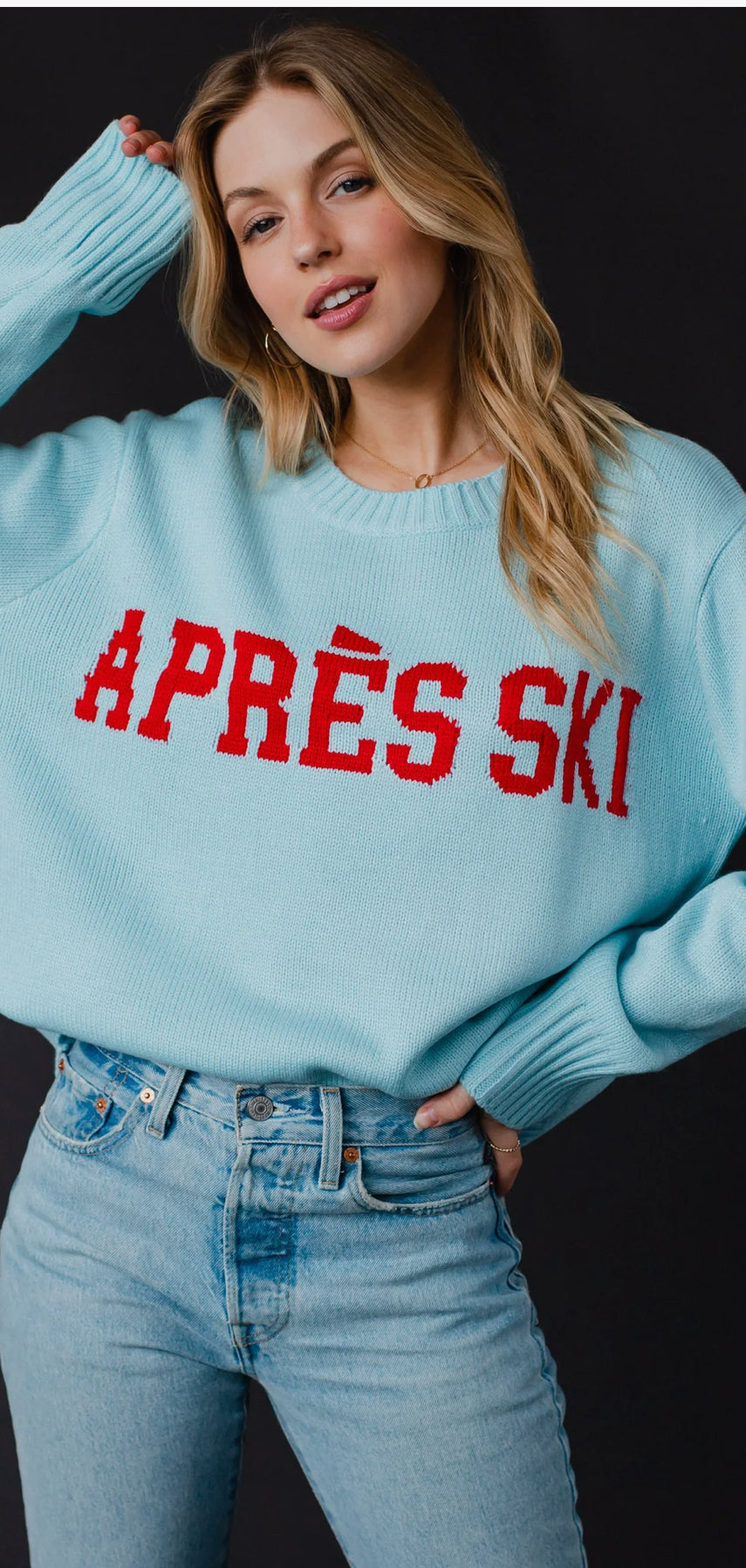 Blue Apres Ski Sweater