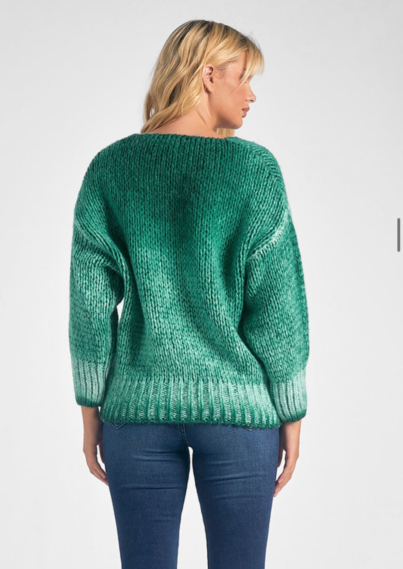 Green Knit ombré  Sweater