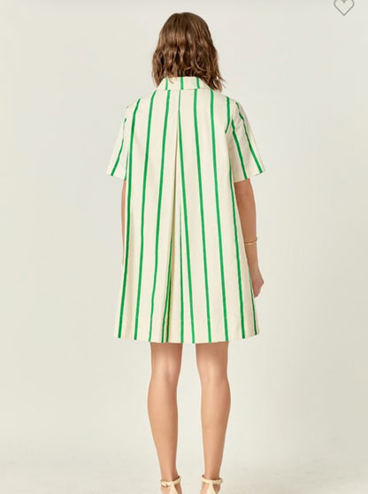 Kelly Green Stripe Dress