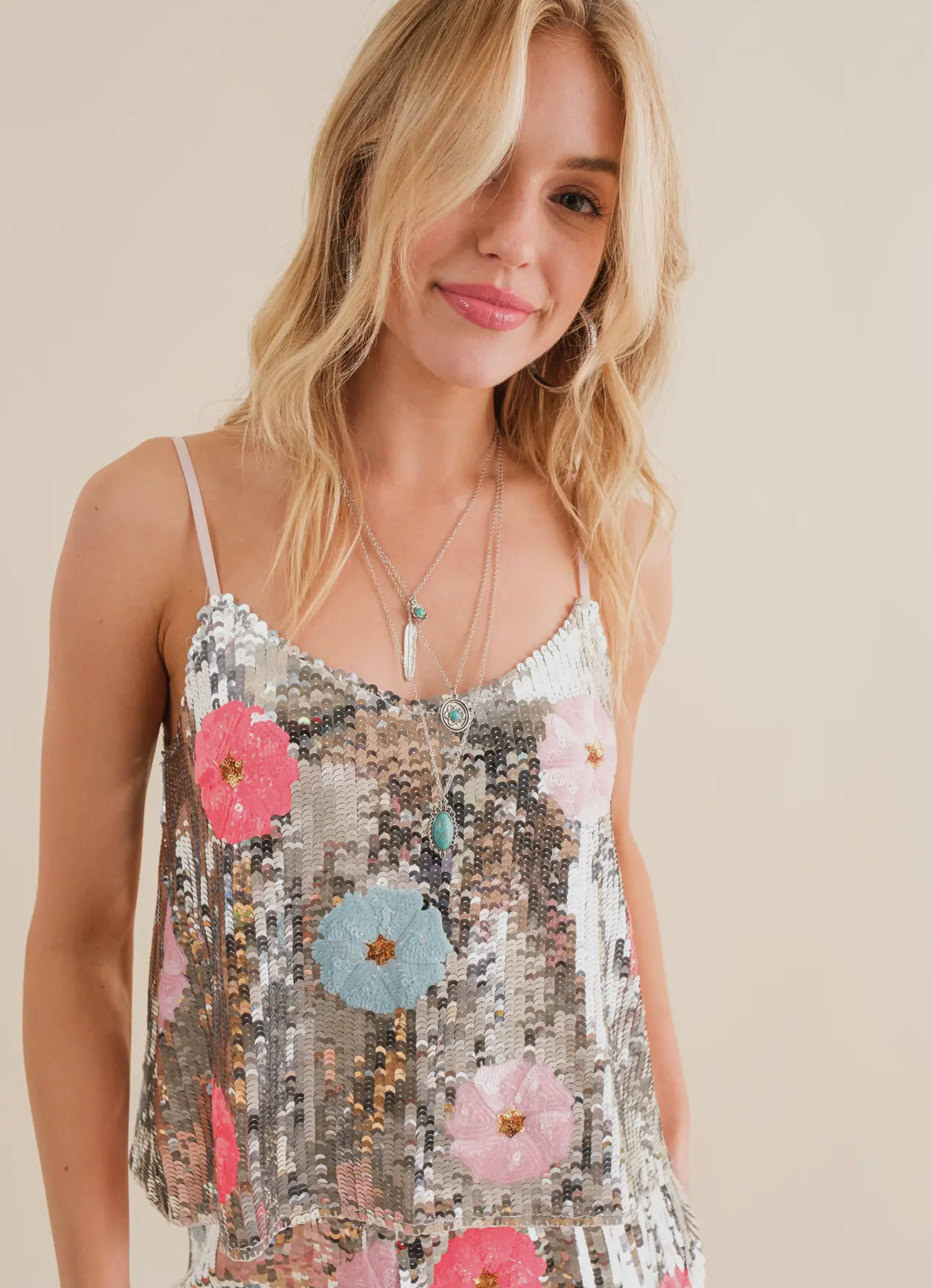 Sequin Flower Cami