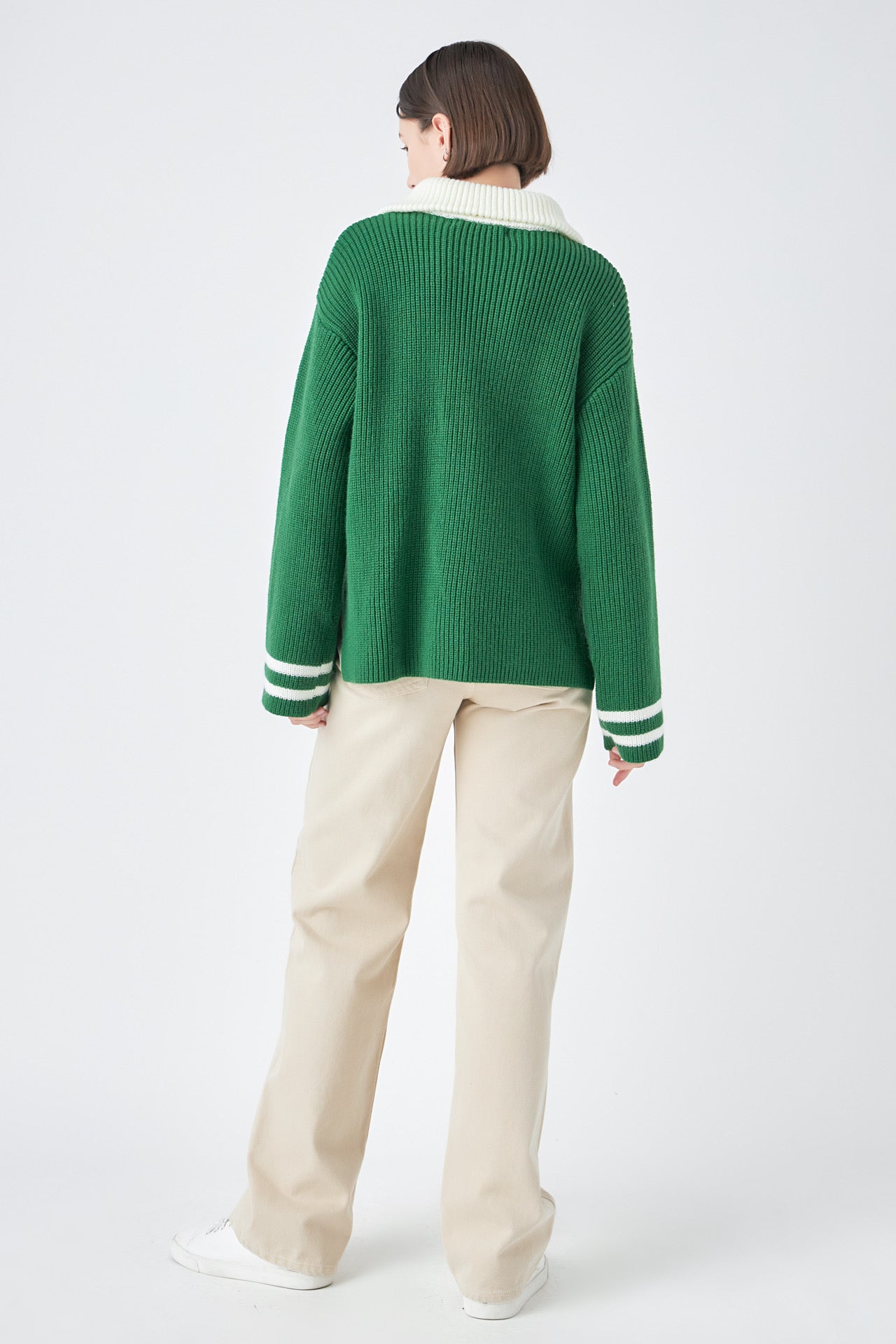 Green half zip sweater