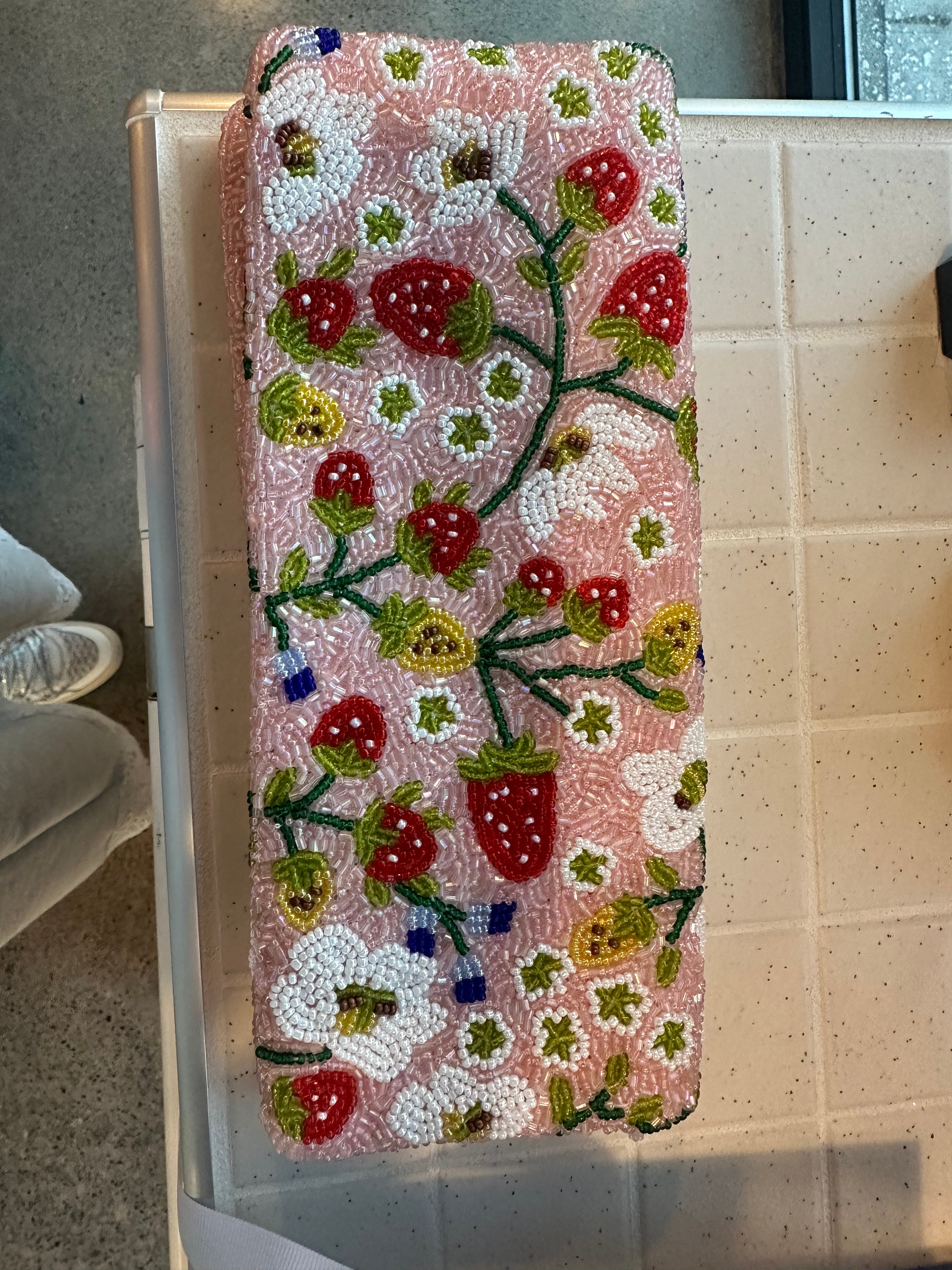 Tiana Beaded Strawberry clutch