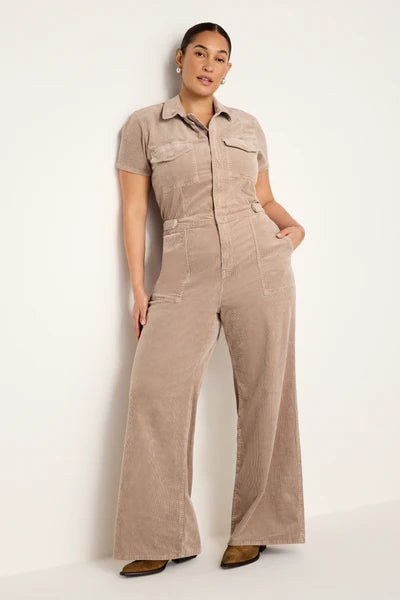 Corduroy Jumpsuit in Flax