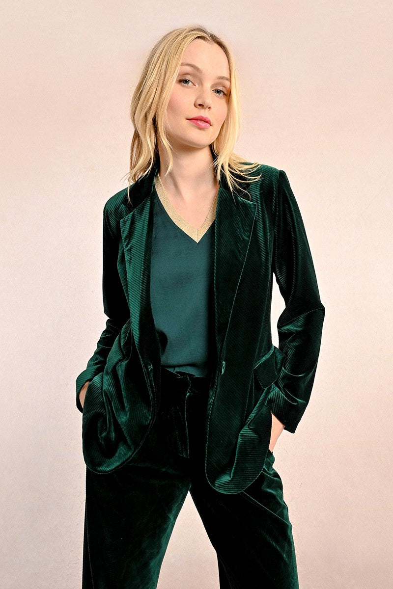 Jade Velvet Blazer