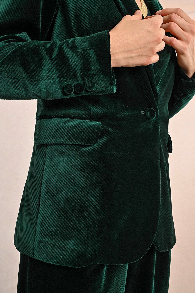 Jade Velvet Blazer