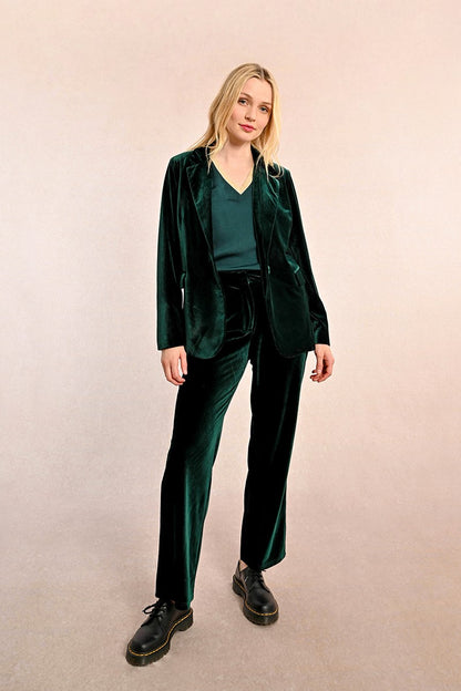 Jade Velvet Blazer