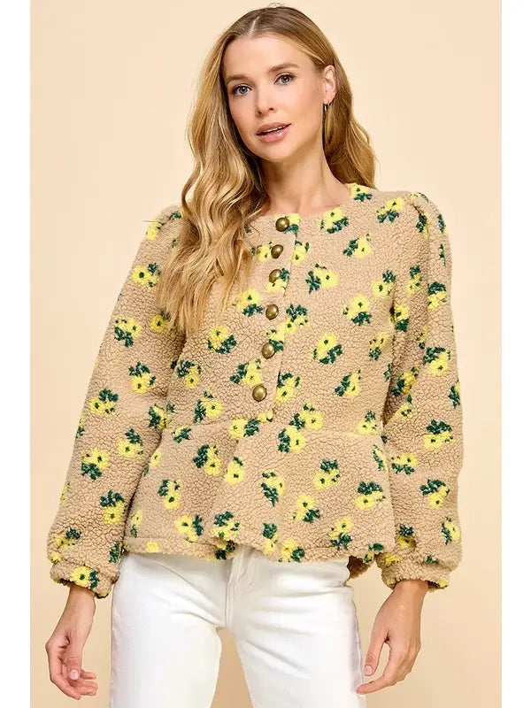 Flower Fleece Pullover