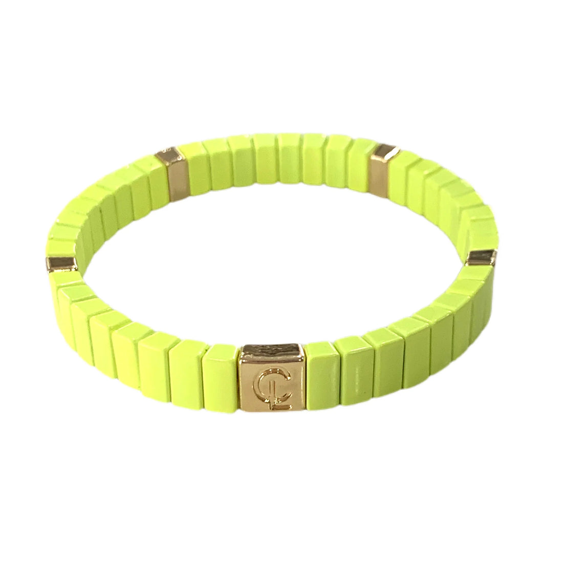 Neon Green Tile Bracelet