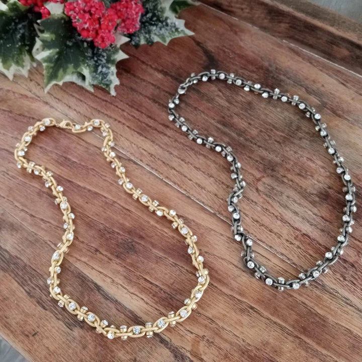 Twisted Rhinestone Necklace