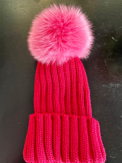 fur pom pom hat