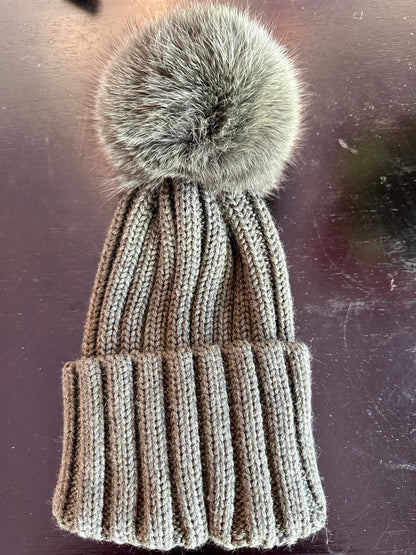 fur pom pom hat